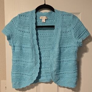 Christopher & Banks Blue Knit Cardigan Sweater